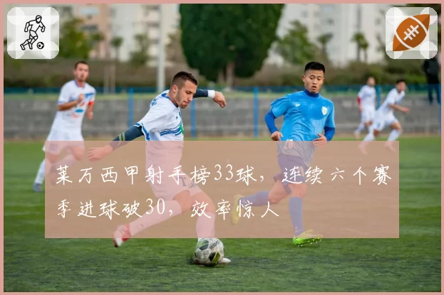 莱万西甲射手榜33球，连续六个赛季进球破30，效率惊人